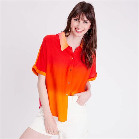 chemise orange femme oversize|chemise oversize femme.